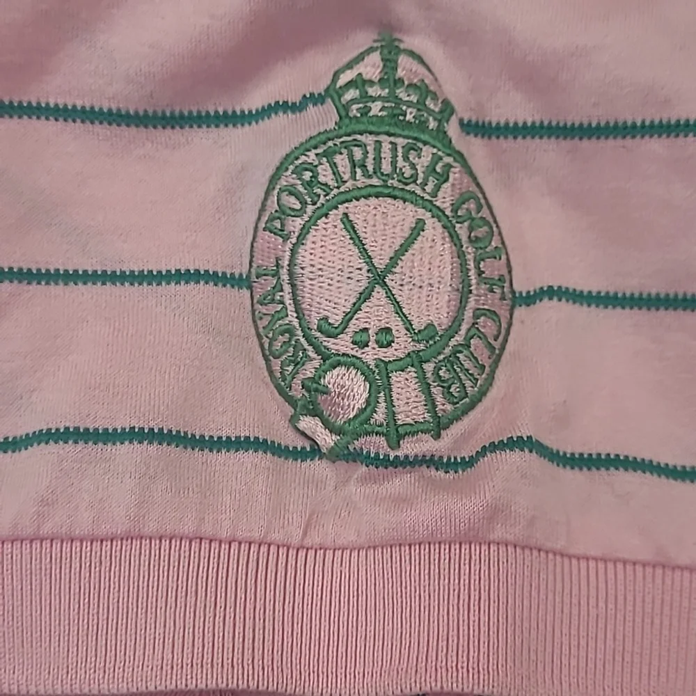 Ralph LAUREN GOLF men's Pink Striped Polo Golf Shirt Large